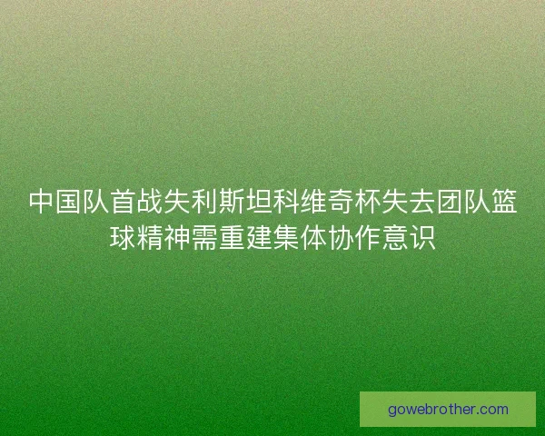 中国队首战失利斯坦科维奇杯失去团队篮球精神需重建集体协作意识